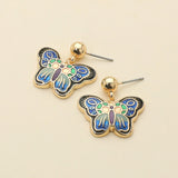 Enamel Butterfly Detailed Dangle Earrings