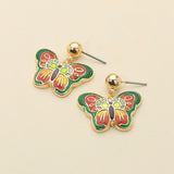 Enamel Butterfly Detailed Dangle Earrings