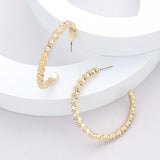 Stone Embellished Half Hoop Earrings