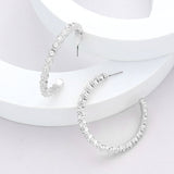 Stone Embellished Half Hoop Earrings