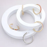 Stone Embellished Half Hoop Earrings