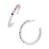Stone Embellished Half Hoop Earrings