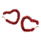 Tinsel Heart Hoop Earrings