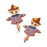 Wooden Resin Scarecrow Earrings