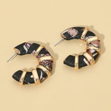Chunky Fabric Wrapped Hoop Earrings