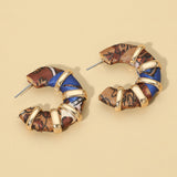 Chunky Fabric Wrapped Hoop Earrings