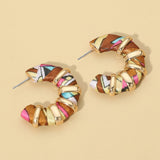 Chunky Fabric Wrapped Hoop Earrings