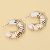 Chunky Fabric Wrapped Hoop Earrings