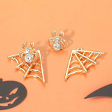 Asymmetrical Gothic Halloween Spider Web Earrings