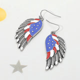 Enamel American USA Flag Wing Dangle Earrings