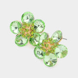 Glass Stone Flower Earrings