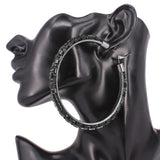 Oversized Baguette Rhinestone Embellished Hoop Earrings