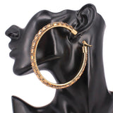 Oversized Baguette Rhinestone Embellished Hoop Earrings