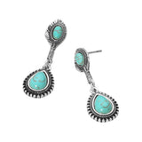 Boho Vintage Western Turquoise Teardrop Dangle Earrings