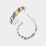 Mother of Pearl Detailed Teardrop Hoop Earrings