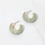 Stone Pave Hoop Earrings