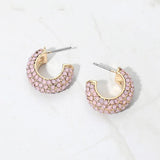 Stone Pave Hoop Earrings