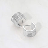 Rhinestone Embellished Metal Hoop Earrings