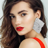 Bold Bling Studded Abstract Plate Earrings