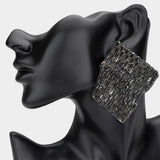 Bold Bling Studded Abstract Plate Earrings