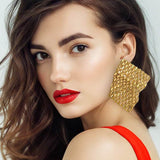 Bold Bling Studded Abstract Plate Earrings