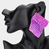 Bold Bling Studded Abstract Plate Earrings