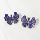 Rhinestone Studded Butterfly Statement Earrings