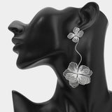 Sculpted Cutout Bloom Drop Statement Earrings
