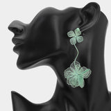 Sculpted Cutout Bloom Drop Statement Earrings