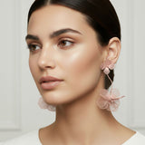 Sculpted Cutout Bloom Drop Statement Earrings