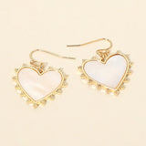 Mother of Pearl Heart Drop Earrings