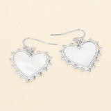 Mother of Pearl Heart Drop Earrings