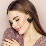 Marbled Resin Heart Earrings