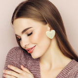 Marbled Resin Heart Earrings