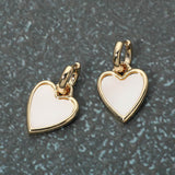 Heart Charm Drop Huggie Earrings