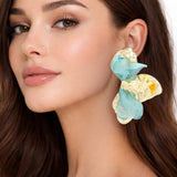 Oversized Sculpted Floral Petal Earrings