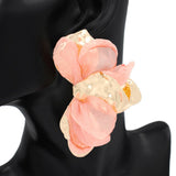 Oversized Sculpted Floral Petal Earrings