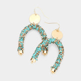 Stone Cluster Arch Dangle Earrings