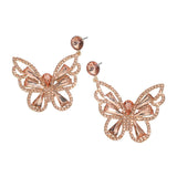 Crystal Butterfly Drop Dangle Statement Earrings