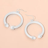 Pearl Tip Twisted Hoop Drop Dangle Earrings