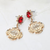 Stone Embellished Evil Eye Accented Dangle Earrings