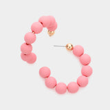 Colored Ball Hoop Earrings