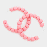 Colored Faceted Ball 2.6 Inch Hoop Earrings