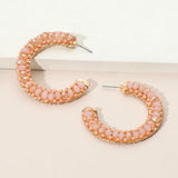 Seed Beaded Hoop Earrings