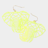 Brass Metal Cutout Elephant Dangle Earrings
