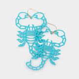 Brass Metal Cutout Scorpion Dangle Earrings