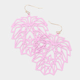 Brass Metal Cutout Lion Dangle Earrings