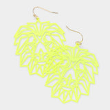Brass Metal Cutout Lion Dangle Earrings