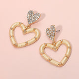 Thread Wrapped Open Heart Drop Dangle Earrings
