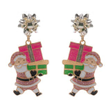 Holiday Gift Santa Dangle Earrings